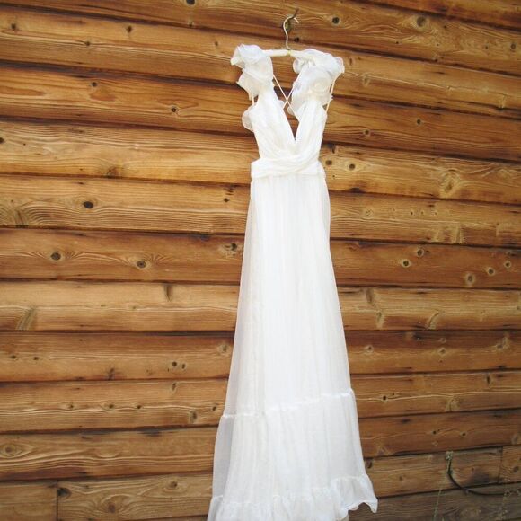 Mac Duggal 67911 Womens  Ruffled Tiered Cut Out Chiffon Gown Dress - Picture 8 of 16